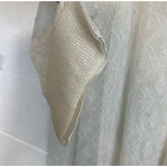 Timeless by Naeem Khan Women Crochet Knit Spiderweb Ivory Cardigan Sz L - Picture 7 of 9